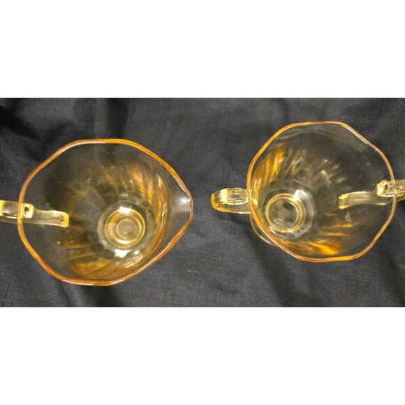 Vintage Yellow Sugar & Creamer Set Depression Glass - Picture 4 of 5